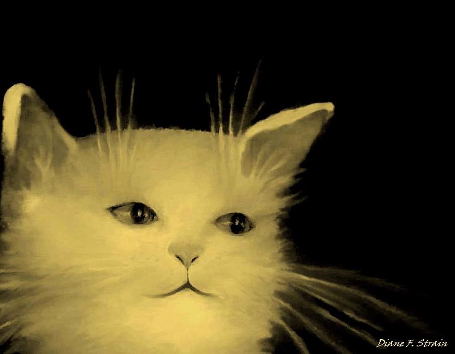 Contemplative Cat   No.3 Painting by Diane Strain