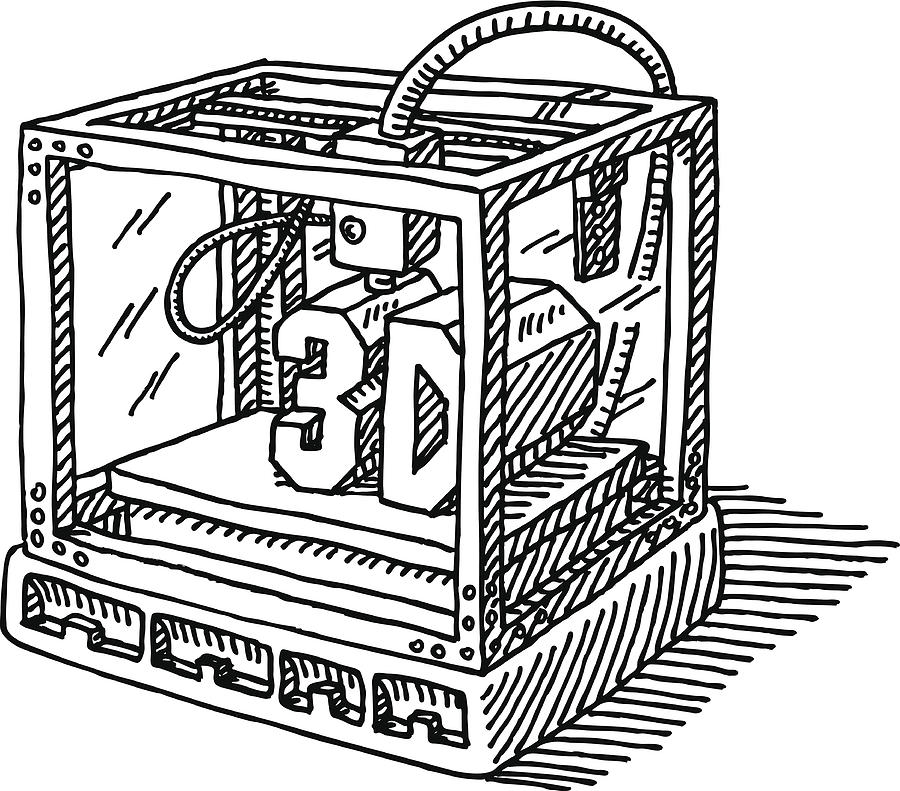 Contemporary 3D Printer Drawing Drawing by FrankRamspott