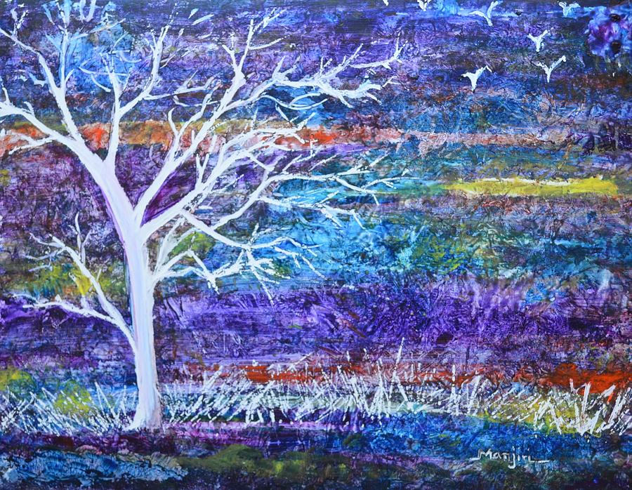 Contemporary abstract tree landscape Painting by Manjiri Kanvinde