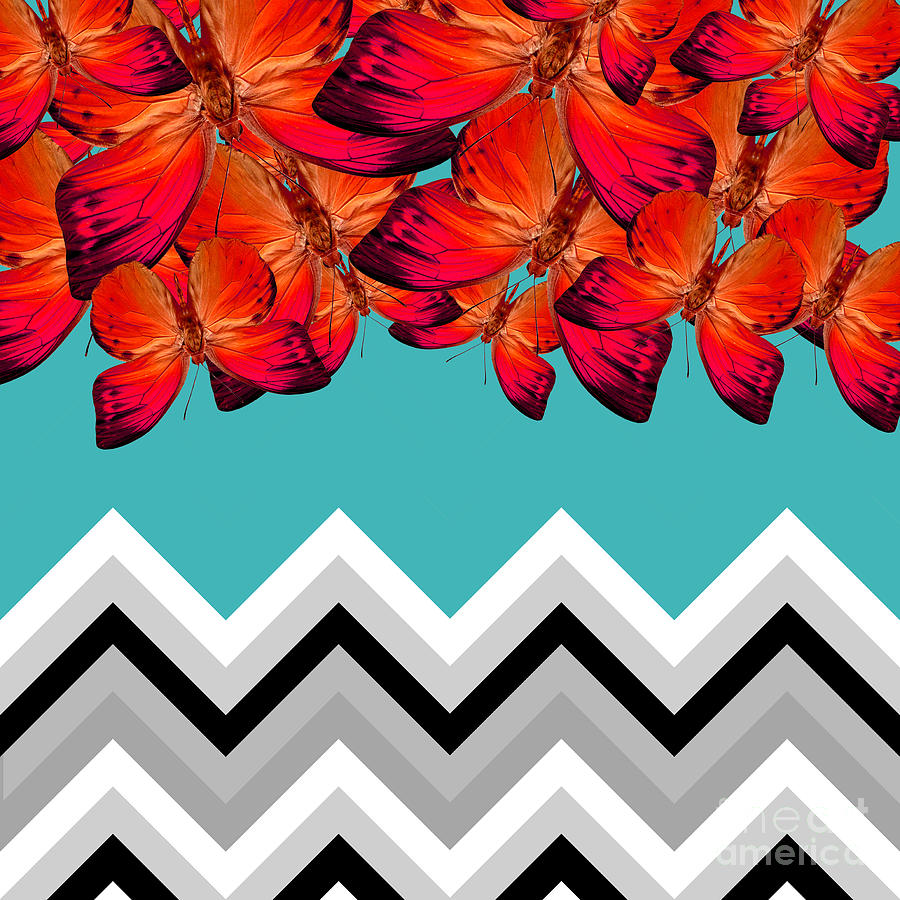 Abstract Digital Art - Contemporary Butterfly Design by Mark Ashkenazi