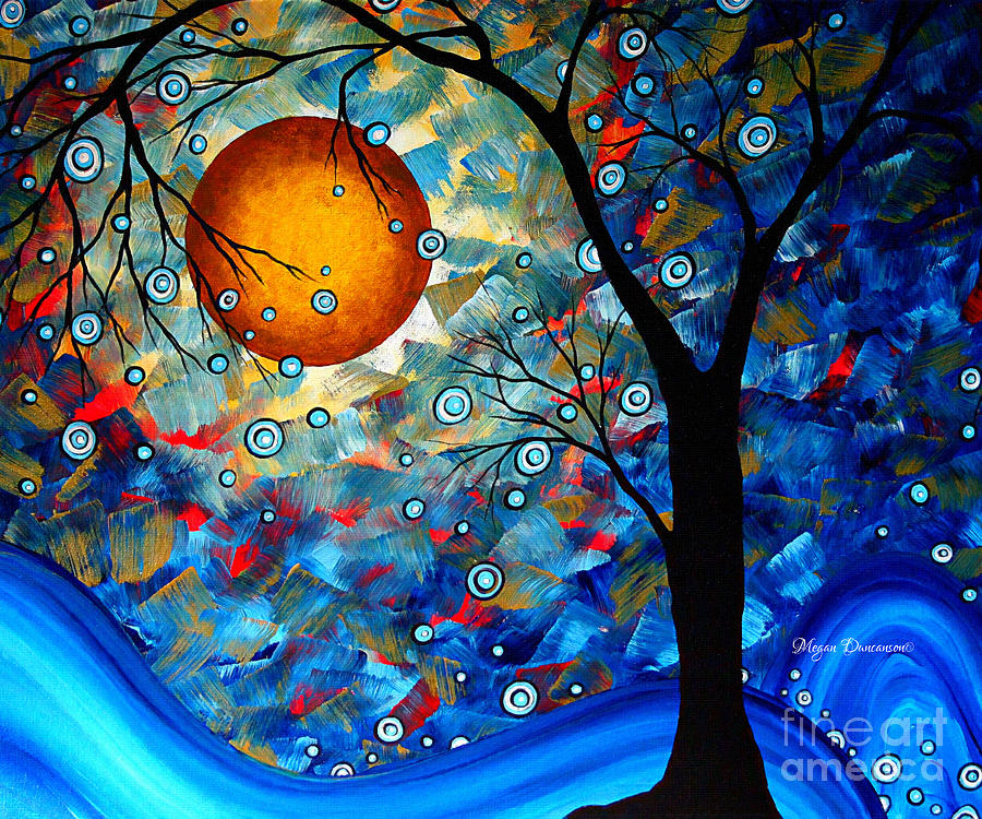 Abstract Painting - Contemporary Modern Art Original Abstract Landscape Painting Blue Essence by Megan Duncanson by Megan Duncanson