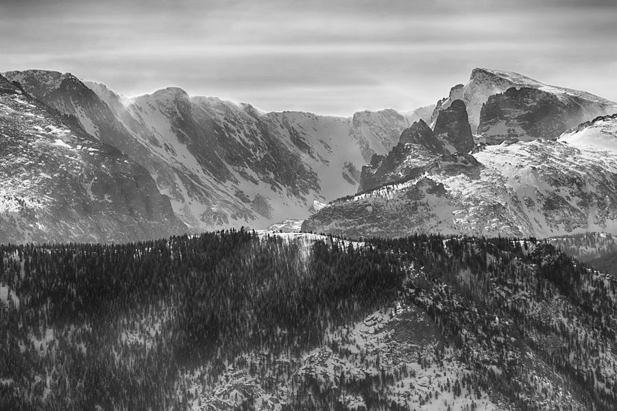 Continental Divide CO Rocky Mountains National Park BW Photograph by James BO Insogna