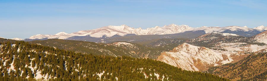 Continental Divide Rocky Mountain Snowy Peaks Panorama Pt1 Photograph