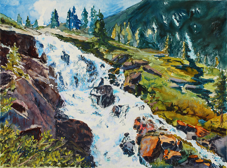 Continental Falls Painting by Mary Benke