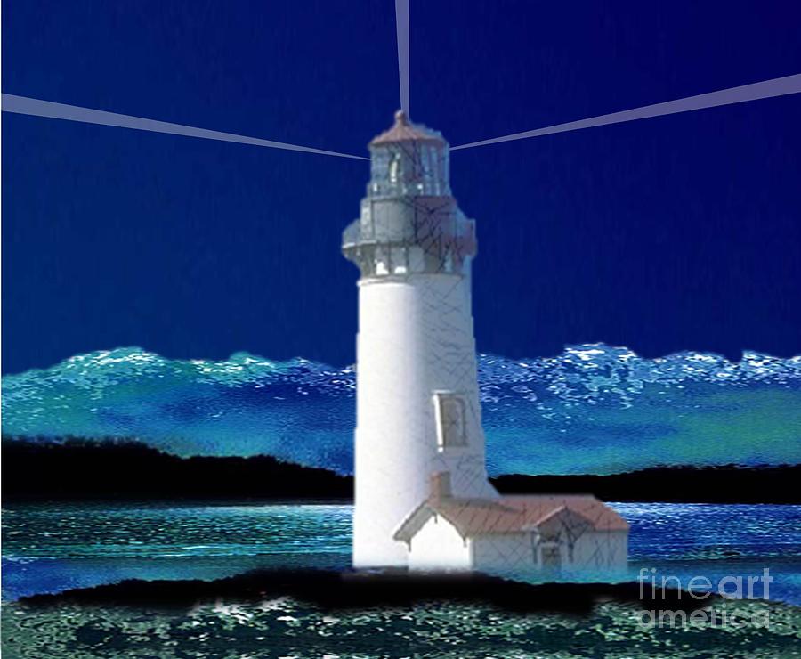 Lighthouse Painting - Continuously Watching by Belinda Threeths
