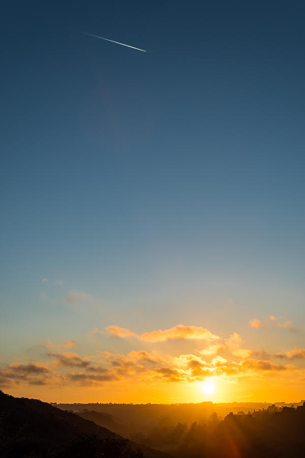 Contrail Sunset Photograph by Josh Whisenand - Pixels