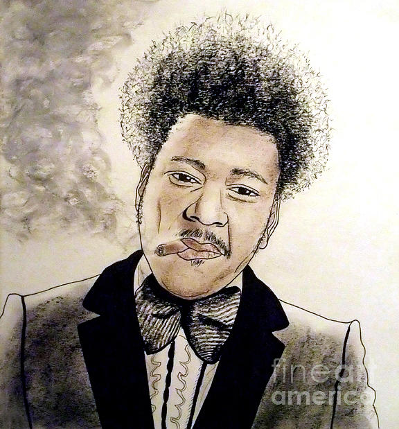 Portrait Drawing - Controversial Fight Promoter Don King  by Jim Fitzpatrick
