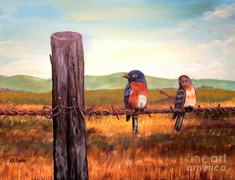 Conversation with a Fencepost Painting by Kimberlee Baxter