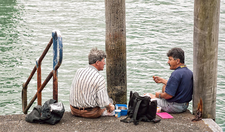 Pier Photograph - Conversation with Food by Linda Phelps