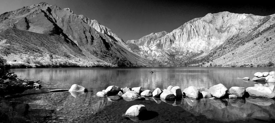 Black And White Photograph - Convict Lake Pano in Black and White by Lynn Bauer