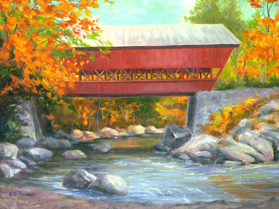 Conway Covered Bridge #47, New Hampshire Painting by Elaine Farmer