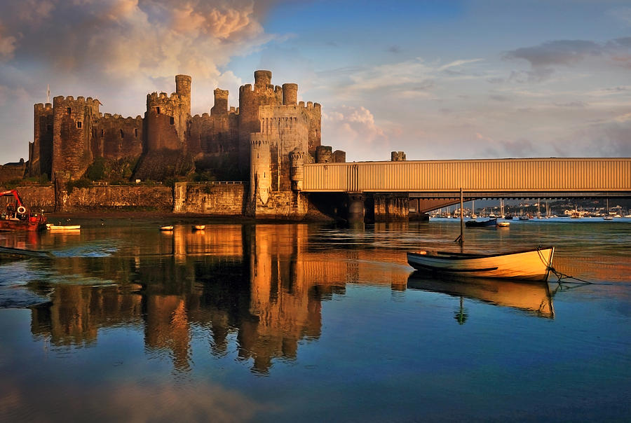 Conwy Castle and Boats Photograph by Mal Bray