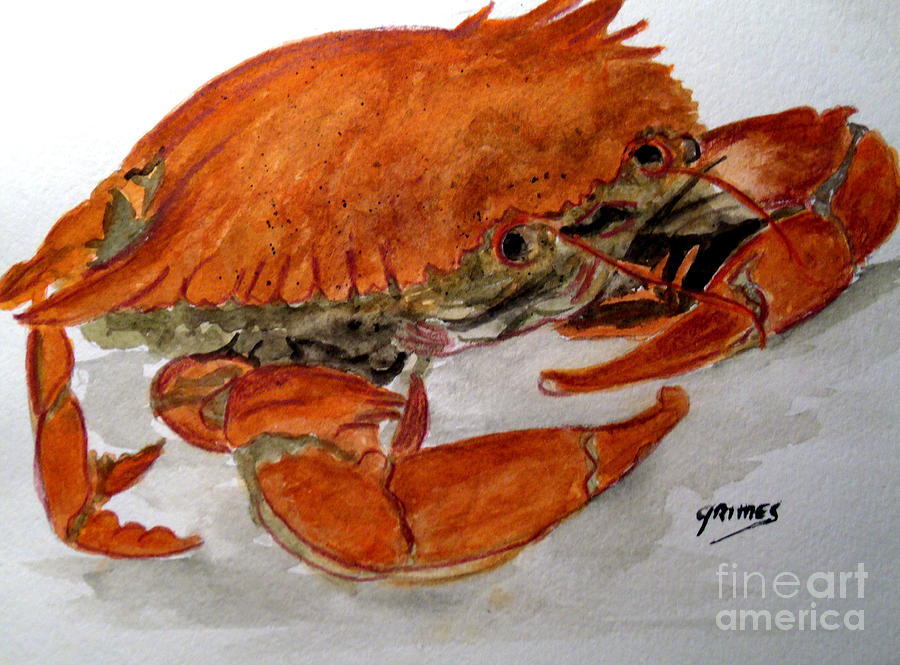 Cooked Crab Dinner 2 Painting by Carol Grimes