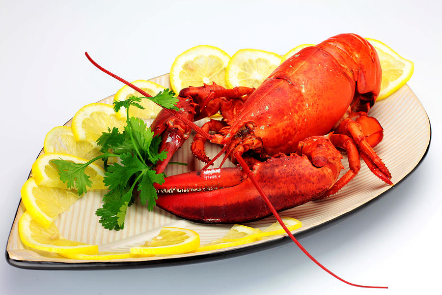 Lemon Painting - Cooked lobster by Paul Ge