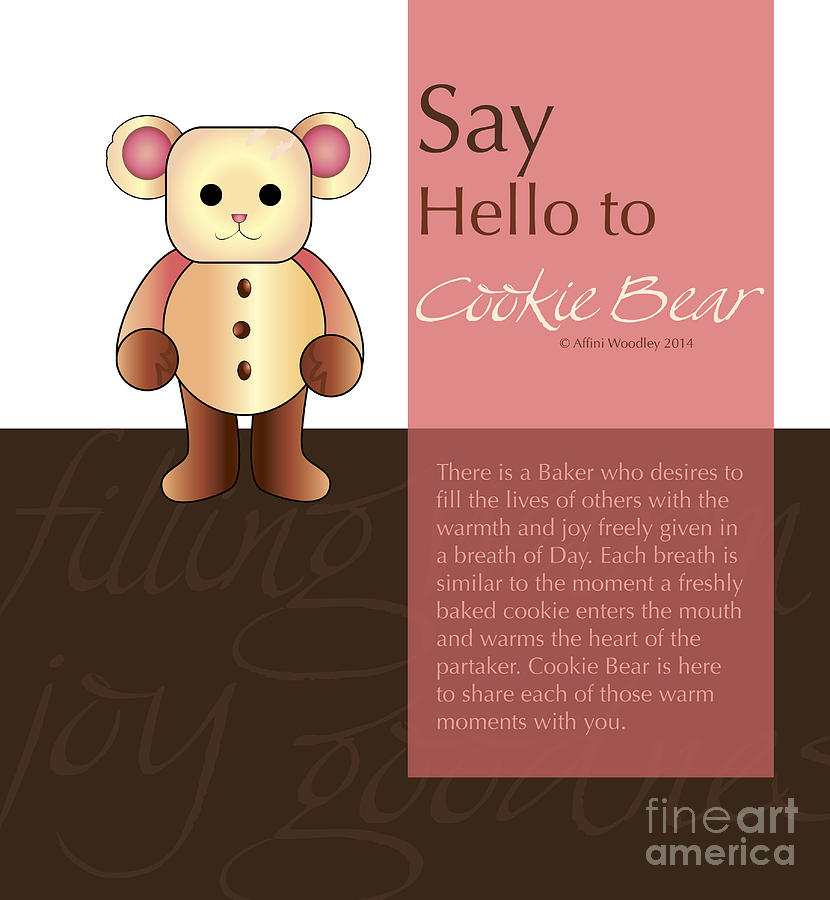 Valentines Day Digital Art - Cookie Bear by Affini Woodley
