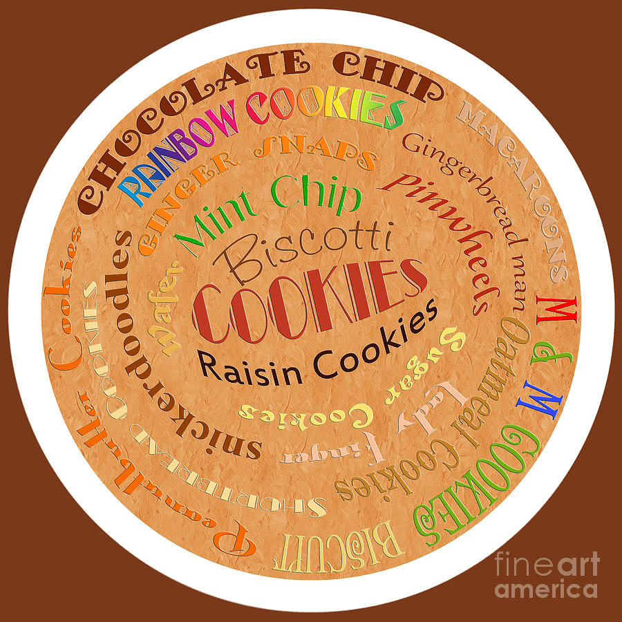Cookie Typography Digital Art by Andee Design