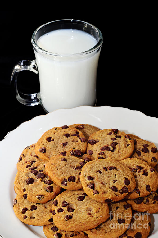 Cookies - Milk - Chocolate Chip - Baker Photograph by Andee Design
