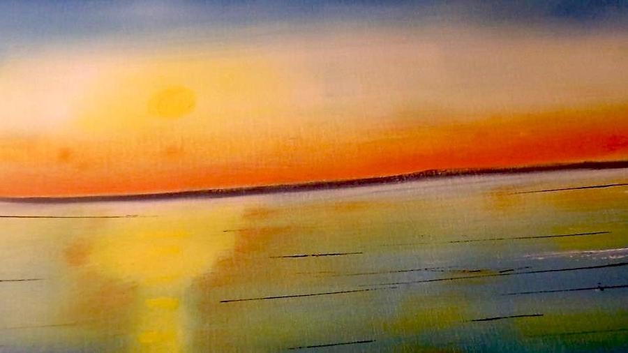 Sunset Painting - Cookin Sunset by Danny Konevitch