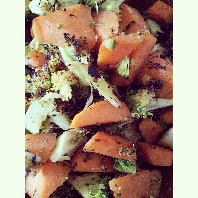 Broccoli Photograph - Cooking Again! #broccoli #sweetpotato by Crystal Chloe