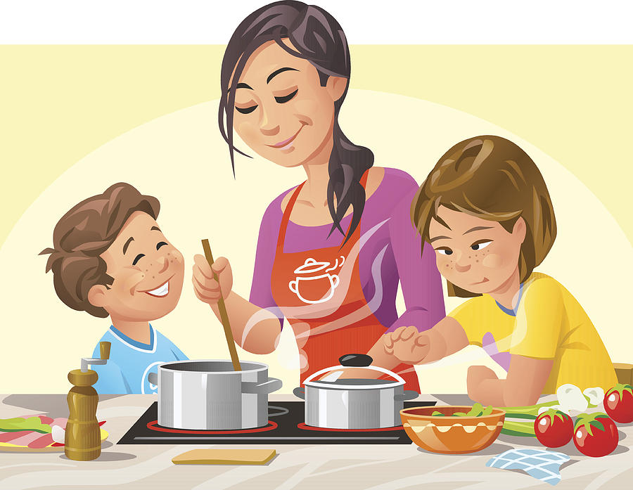 Cooking With Kids Drawing by Kbeis