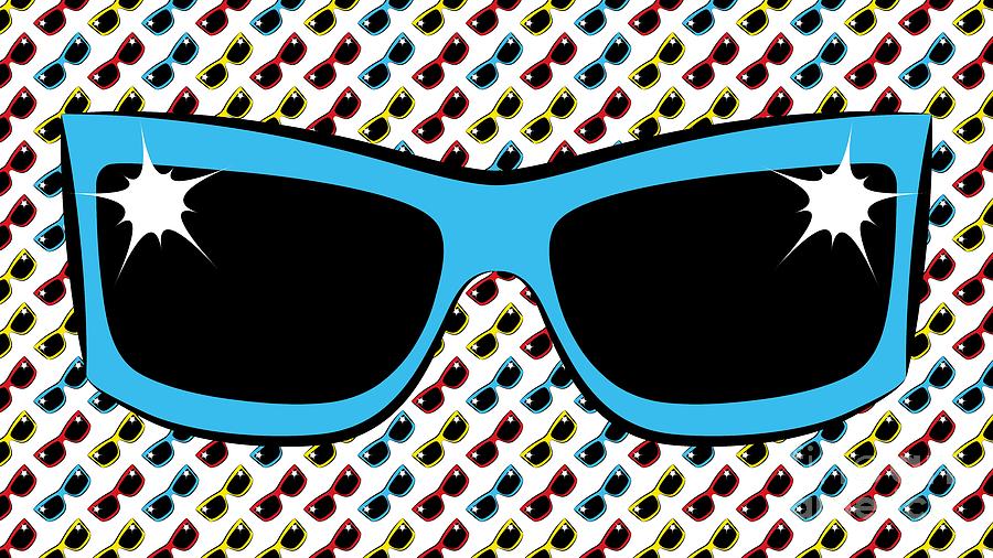 Cool 90s Sunglasses Blue Digital Art by MM Anderson