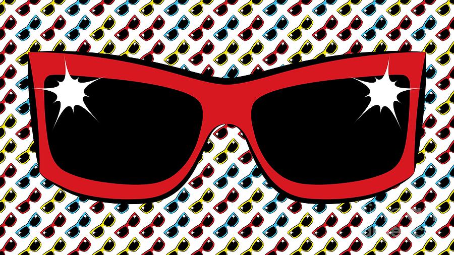 Cool 90s Sunglasses Red Digital Art by MM Anderson