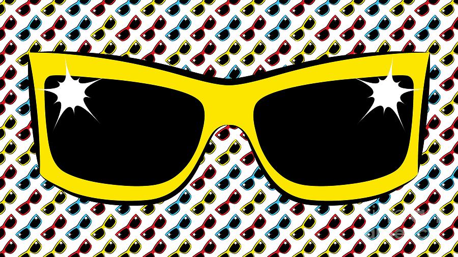 Cool 90s Sunglasses Yellow Digital Art by MM Anderson