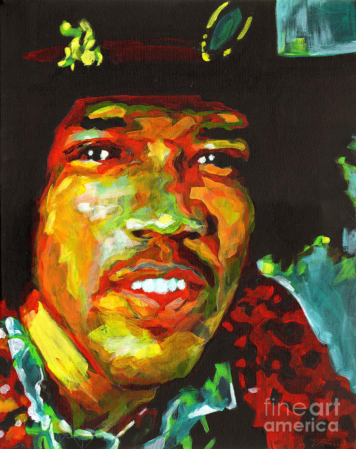 American Legend Jimi Hendrix  Painting by Tanya Filichkin