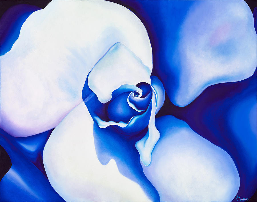 Cool Blue Rose Painting by Kerri Meehan