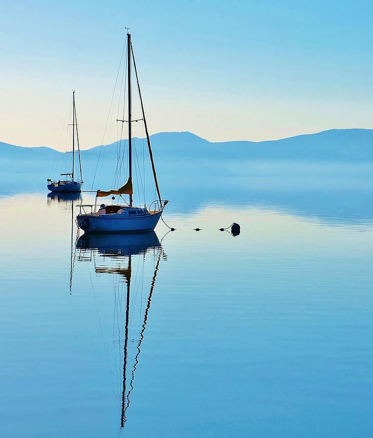Cool Blue Tahoe Sail Photograph by Marilyn MacCrakin