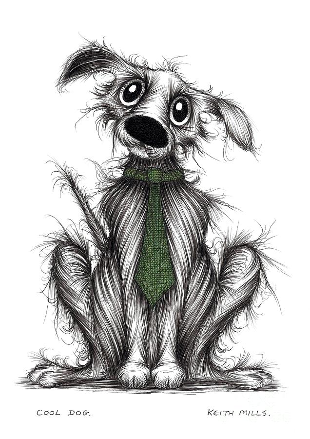 Cool dog Drawing by Keith Mills