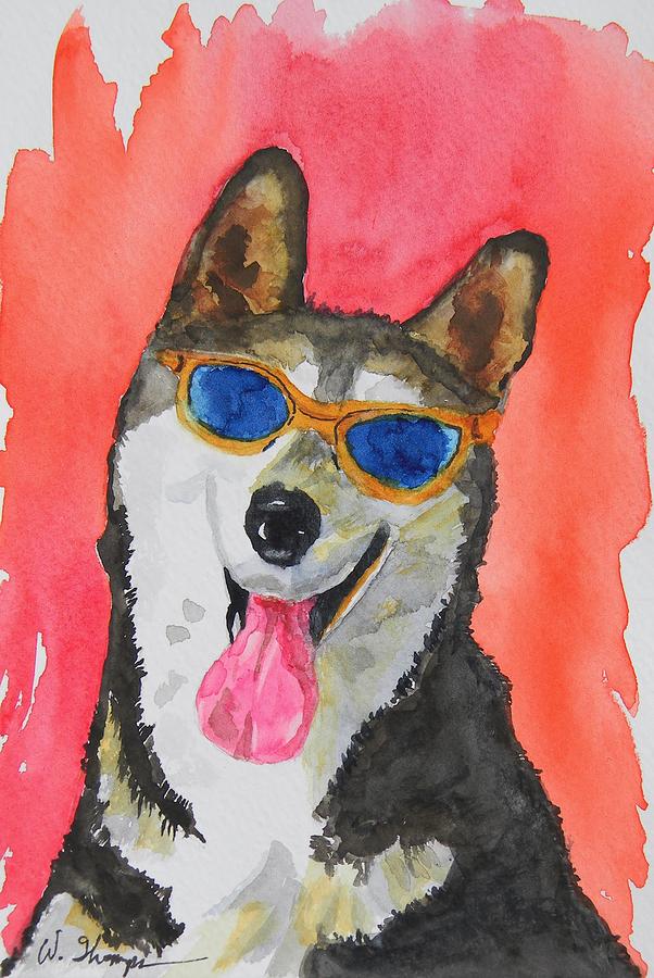 Dog Painting - COOL Husky 2 by Warren Thompson