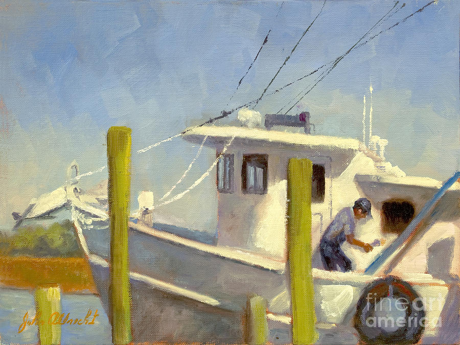 Boat Painting - Cool Job by John Albrecht