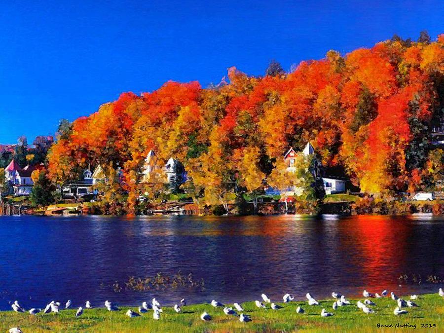 Cool Lake Placid in the Fall Painting by Bruce Nutting
