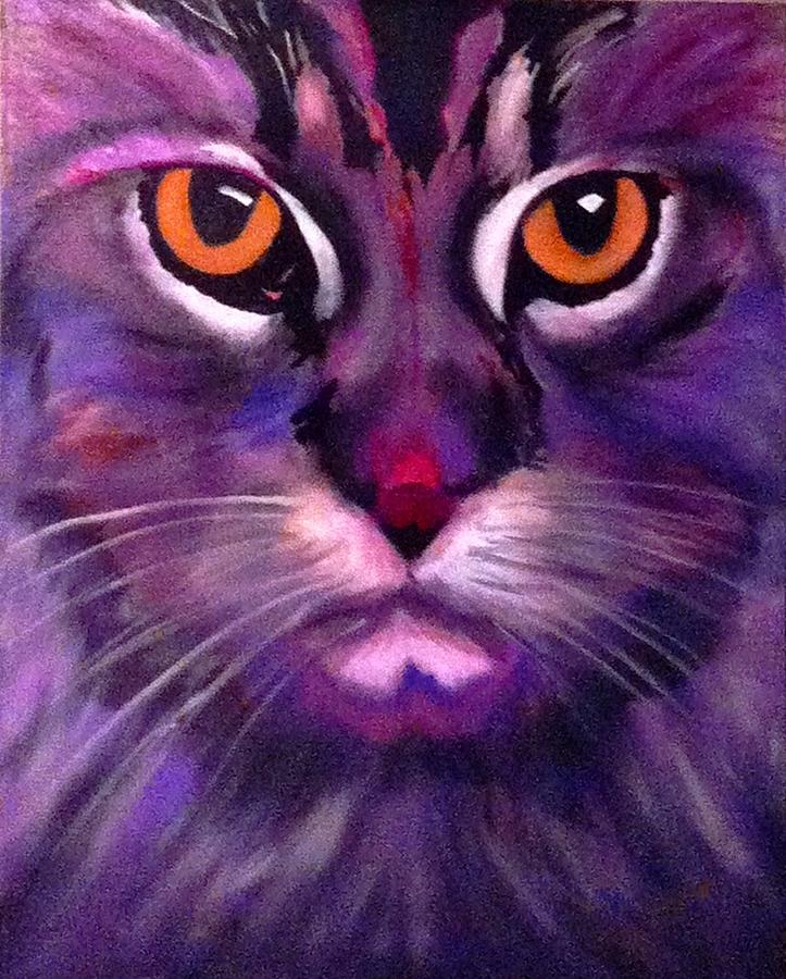 Cool Maine Coon Painting by Bill Manson