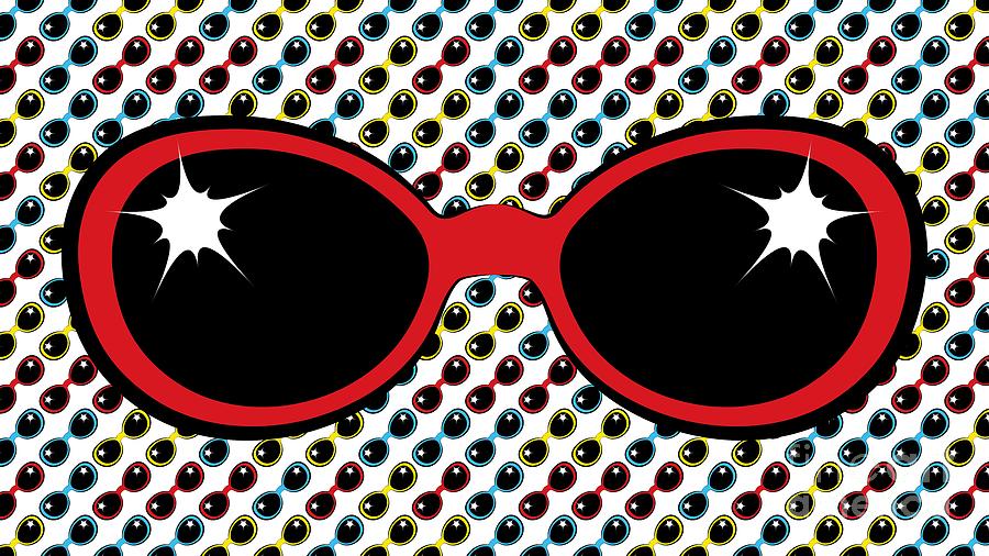 Cool Retro Red Sunglasses Digital Art by MM Anderson