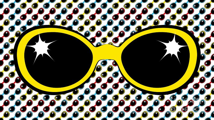 Cool Retro Yellow Sunglasses Digital Art by MM Anderson