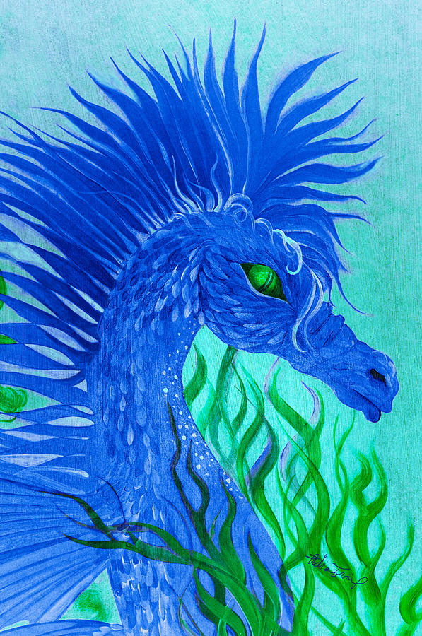 Cool Sea Horse Painting by Adria Trail