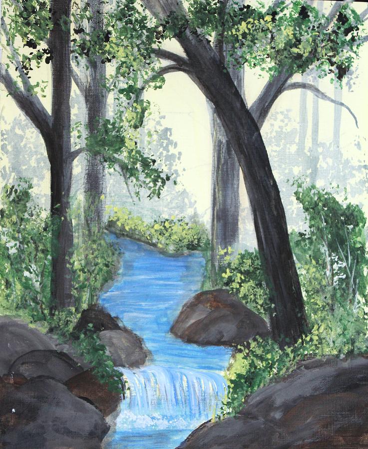 Tree Painting - Cool Stream by Sandra Artimowich