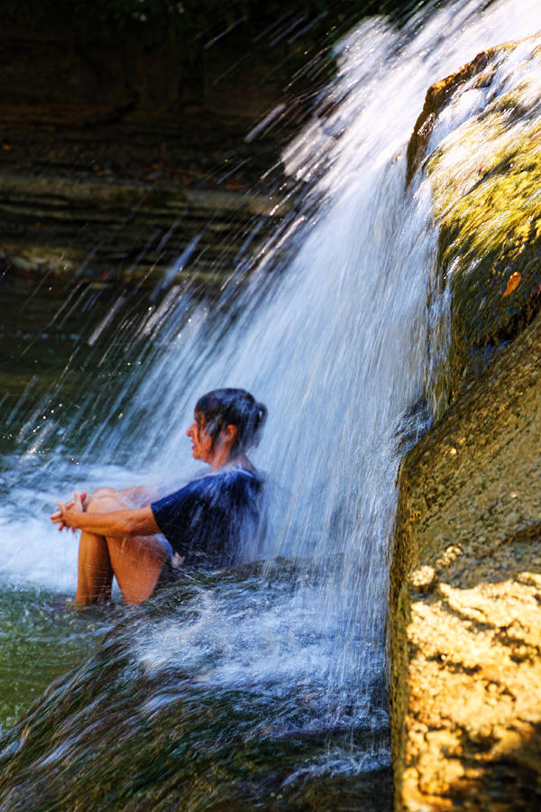 Cooling off at Stony Brook State Park Photograph by Gerald Salamone