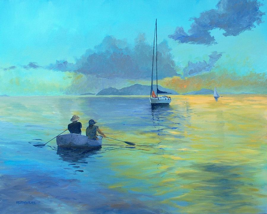 Cooper Island Sunset Painting by Keith Wilkie