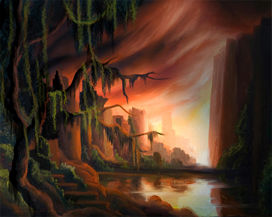 Sunset Painting - Cooridor of Light by James Hill