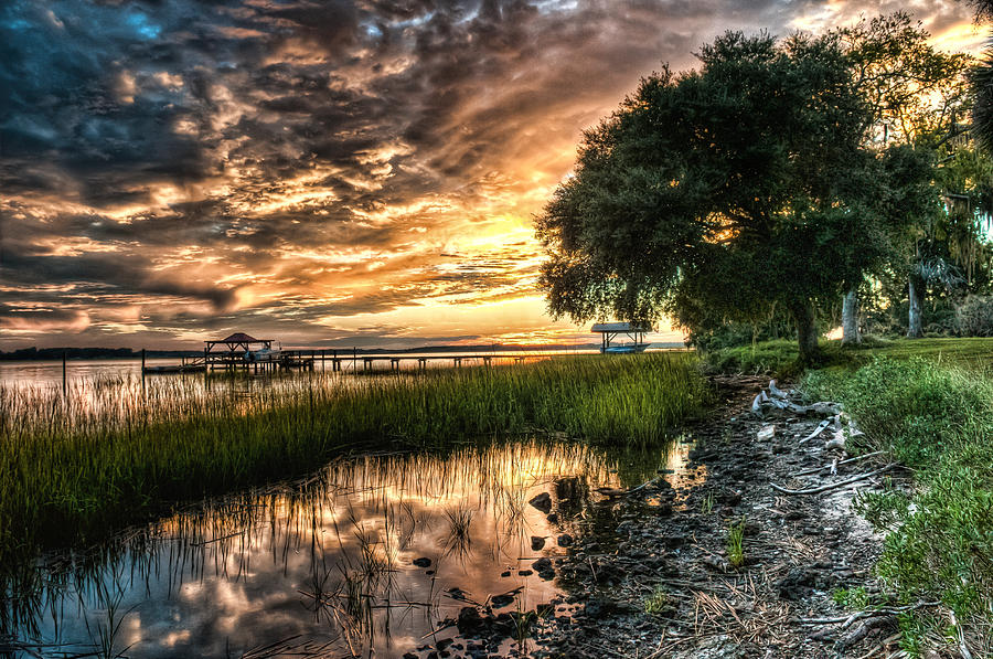 Coosaw Plantation Sunset Photograph by Scott Hansen