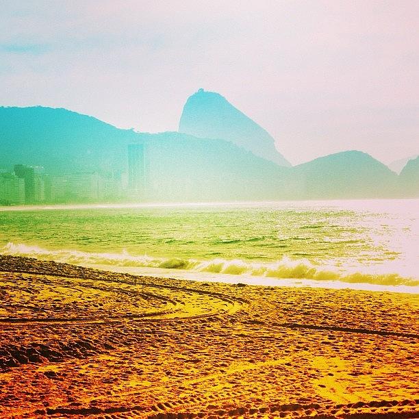 Mountain Photograph - Copacabana Beach by Ben Leacock