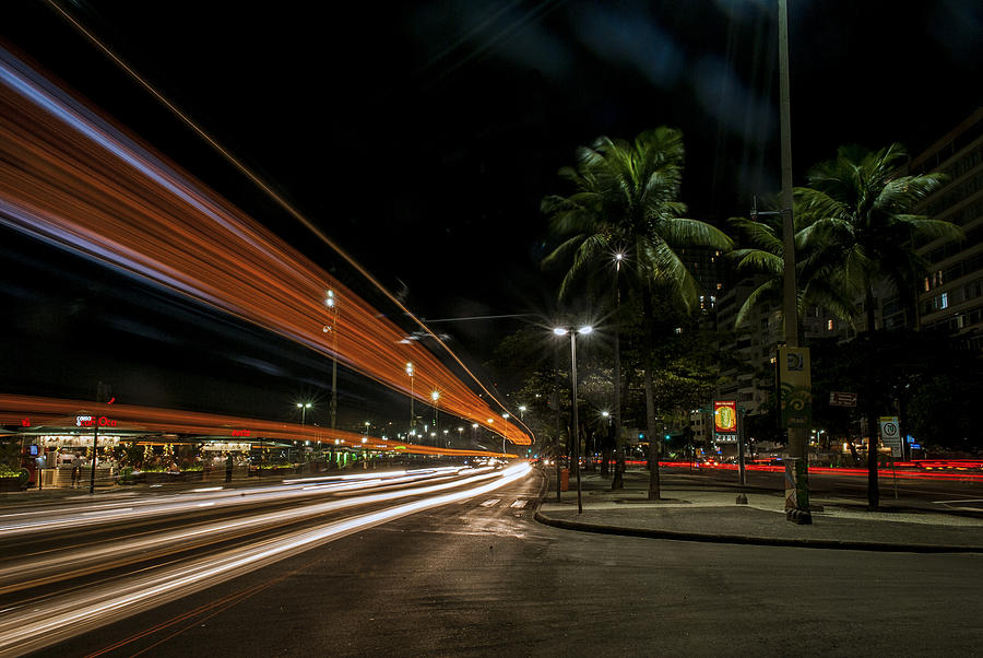 Abstract Photograph - Copacabana Night Lights by Santiago Tomas Gutiez