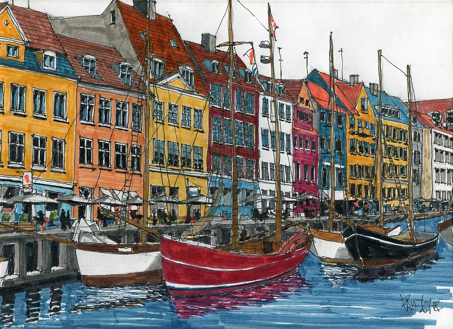 Copenhagen Denmark Drawing by Paul Guyer | Fine Art America
