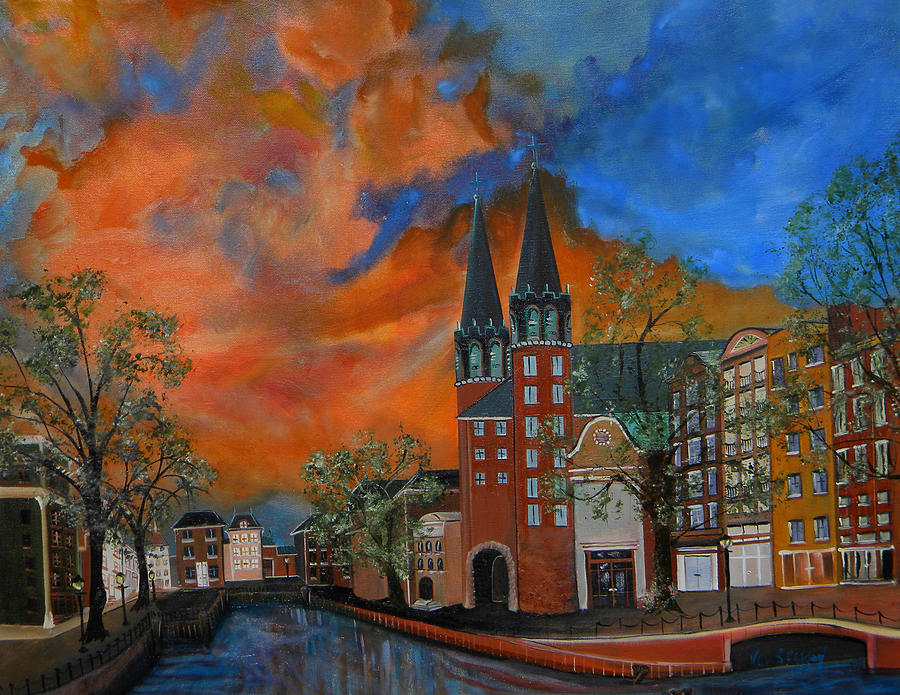 Colorful Painting - Copenhagen by Ken Caffey Colorful Painting - Copenhagen by Ken Caffey