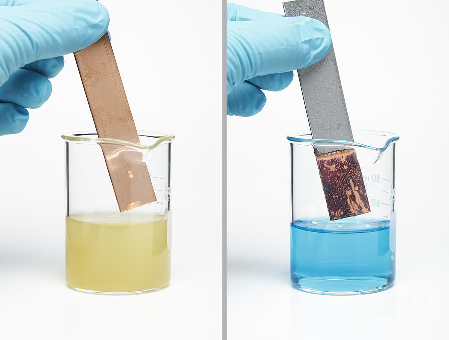 Copper And Iron In Iron Sulfate Solution Photograph by GIPhotoStock