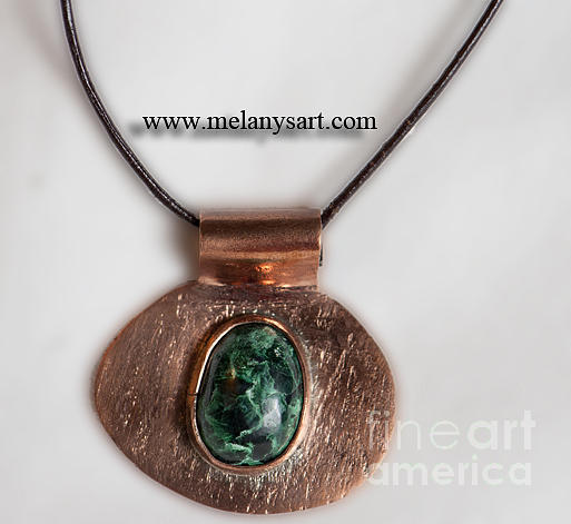 Malachite copper pendant necklace