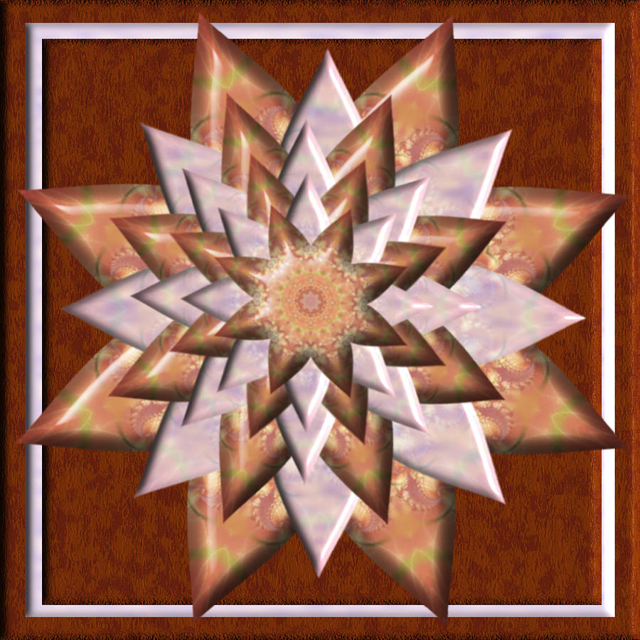 Copper Daisy 3D Kaleidoscope Digital Art by Charmaine Zoe